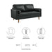 Modway Valour Mid-Century Modern Leather Loveseat