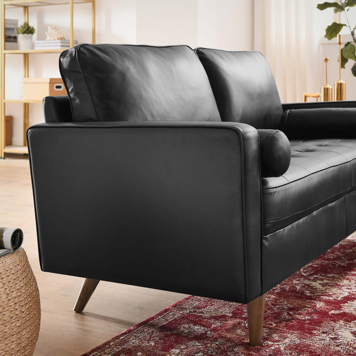 Modway Valour Mid-Century Modern Leather Loveseat