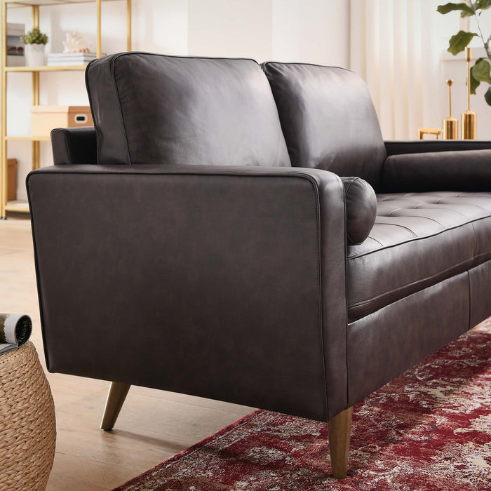 Modway Valour Mid-Century Modern Leather Loveseat