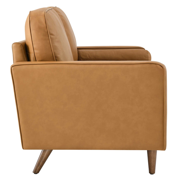 Modway Valour Mid-Century Modern Leather Loveseat