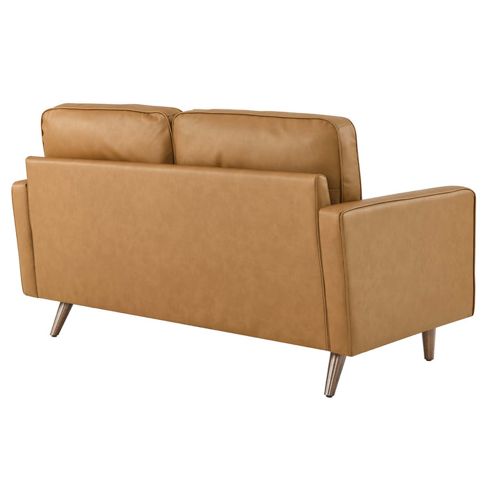 Modway Valour Mid-Century Modern Leather Loveseat