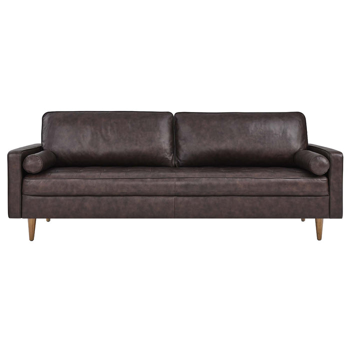 Modway Valour 88" Mid-Century Modern Leather Sofa