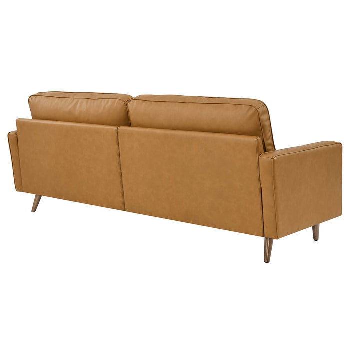 Modway Valour 88" Mid-Century Modern Leather Sofa