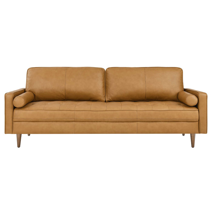 Modway Valour 88" Mid-Century Modern Leather Sofa