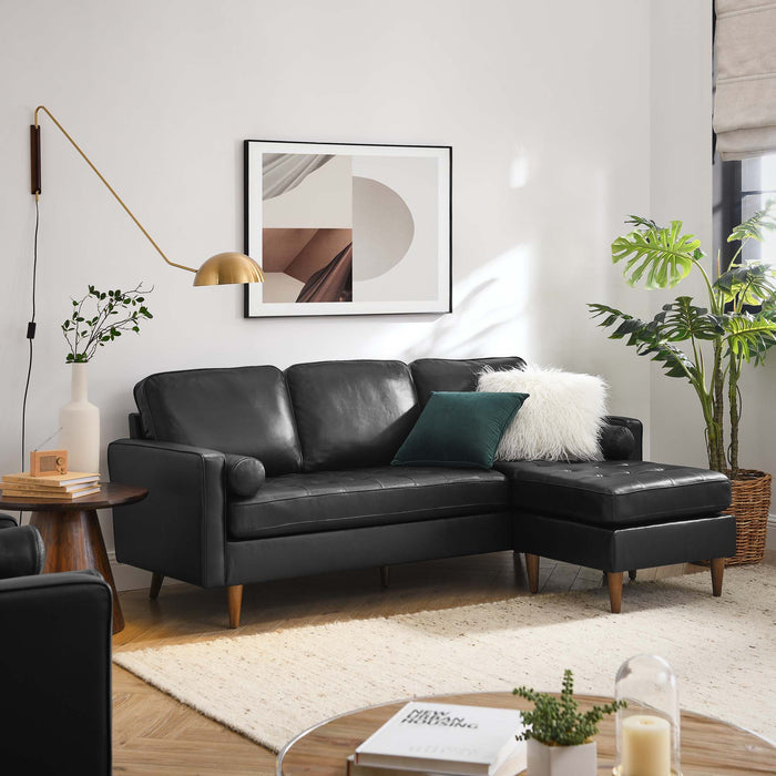 Modway Valour 78" Leather Modern Sectional Sofa