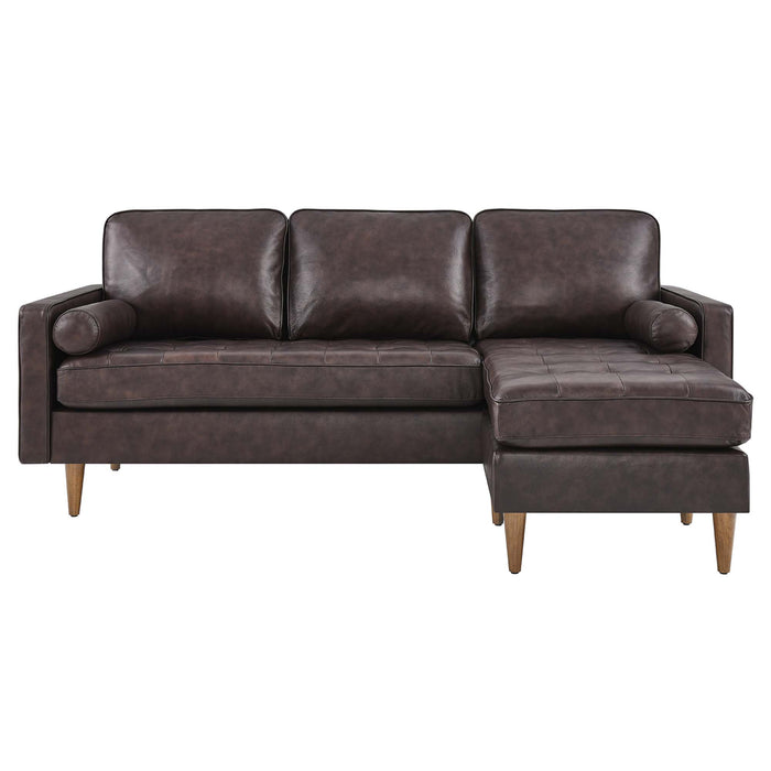 Modway Valour 78" Leather Modern Sectional Sofa