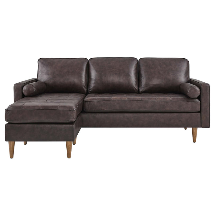 Modway Valour 78" Leather Modern Sectional Sofa