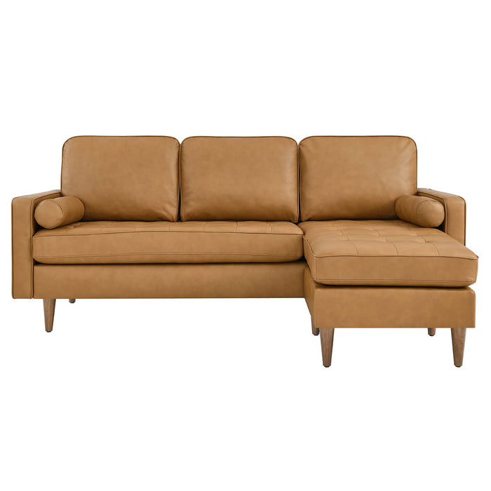 Modway Valour 78" Leather Modern Sectional Sofa