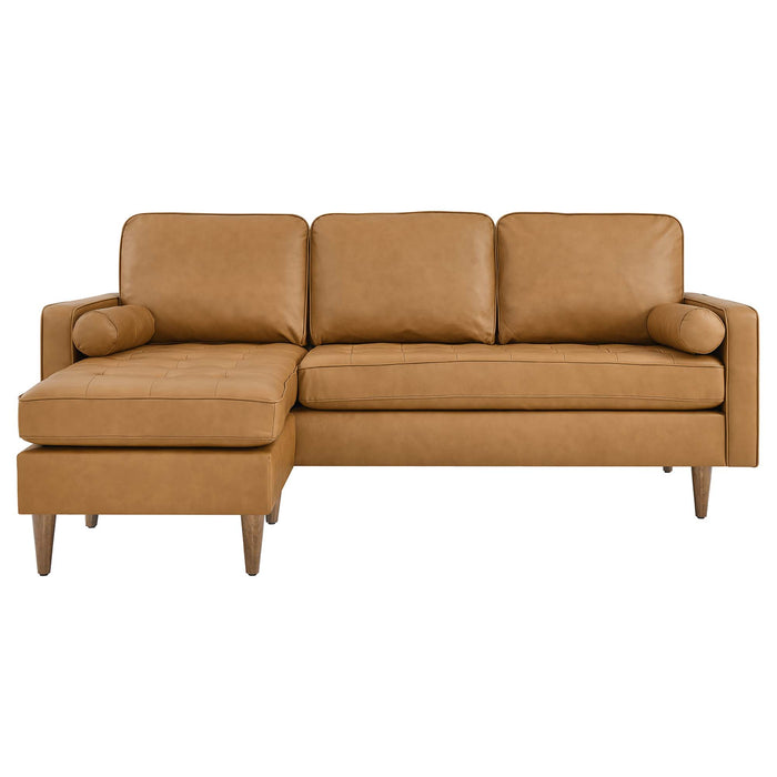 Modway Valour 78" Leather Modern Sectional Sofa