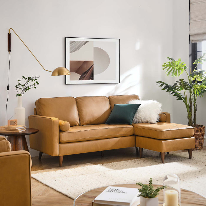 Modway Valour 78" Leather Modern Sectional Sofa