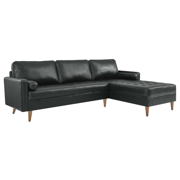 Modway Valour 98" Leather Mid-Century Modern Sectional Sofa