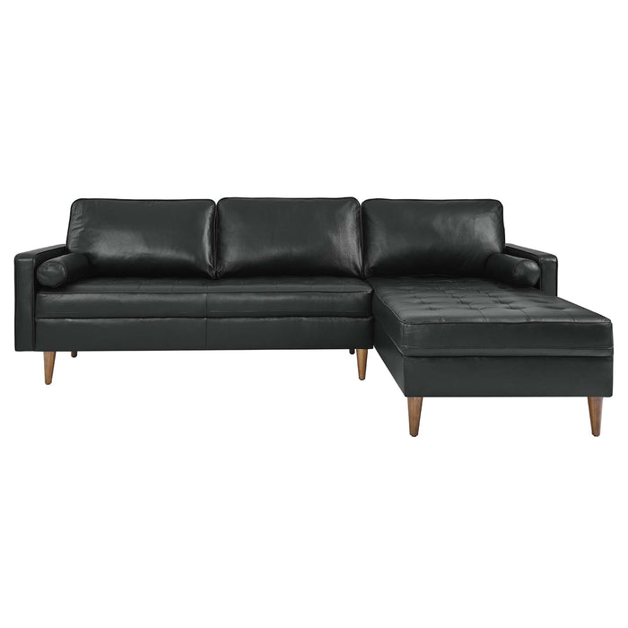 Modway Valour 98" Leather Mid-Century Modern Sectional Sofa