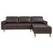 Modway Valour 98" Leather Mid-Century Modern Sectional Sofa