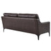 Modway Corland Mid-Century Modern Upholstered Leather Sofa