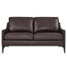 Modway Corland Leather Mid-Century Modern Loveseat