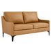 Modway Corland Leather Mid-Century Modern Loveseat