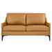 Modway Corland Leather Mid-Century Modern Loveseat