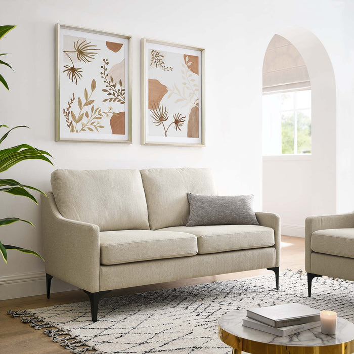 Modway Corland Upholstered Modern Fabric Loveseat