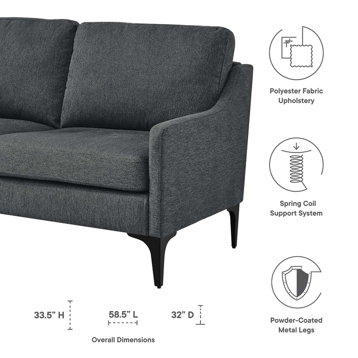 Modway Corland Upholstered Modern Fabric Loveseat