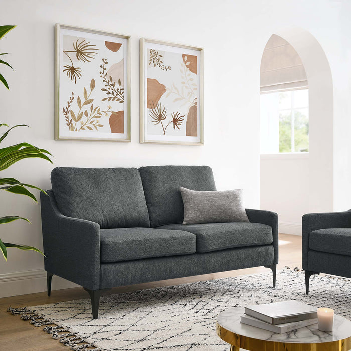 Modway Corland Upholstered Modern Fabric Loveseat