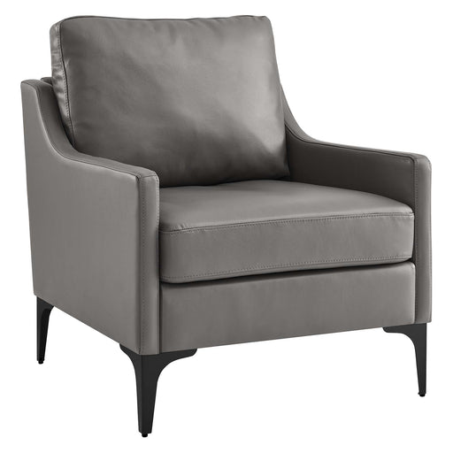 Modway Corland Upholstered Leather Accent Armchair