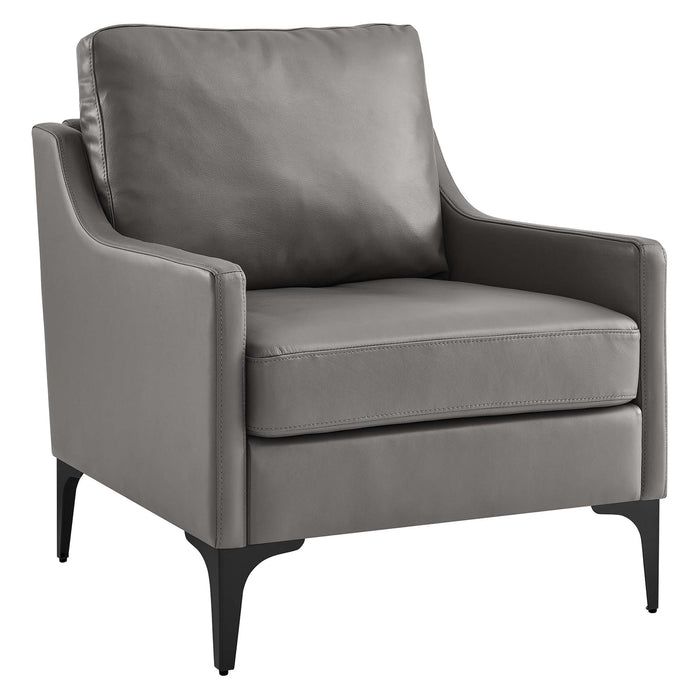 Modway Corland Upholstered Leather Accent Armchair