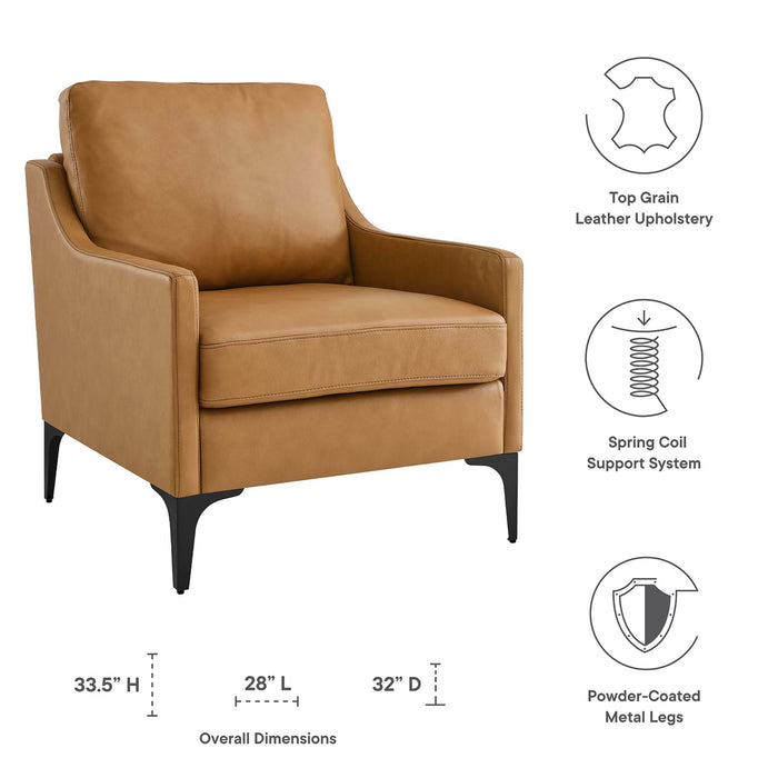 Modway Corland Upholstered Leather Accent Armchair