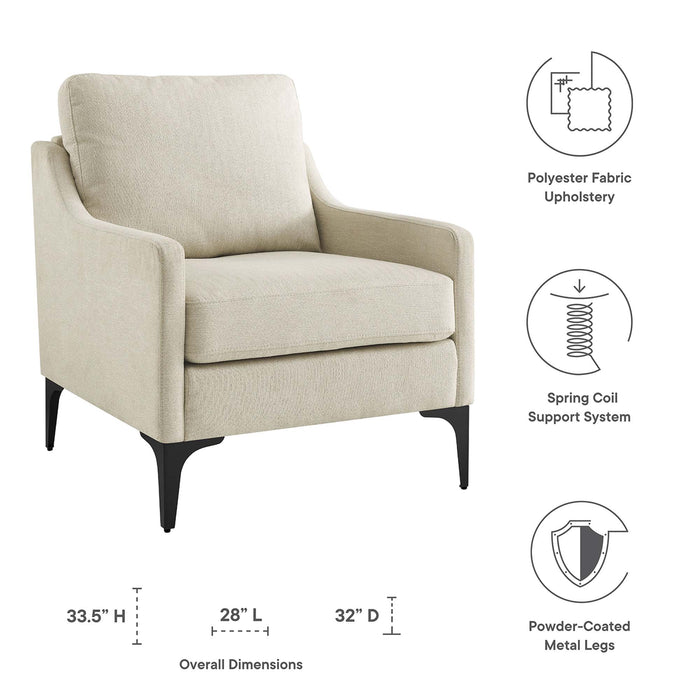 Modway Corland Upholstered Fabric Accent Armchair