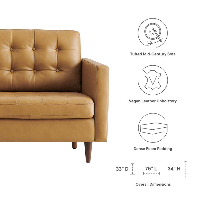 Modway Exalt Tufted Modern Leather Sofa