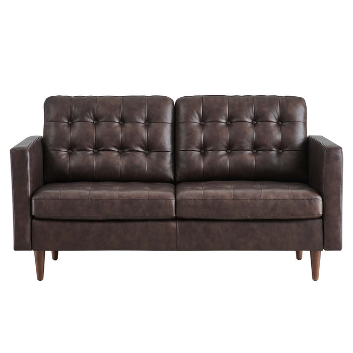 Modway  Exalt Tufted Leather Modern Loveseat