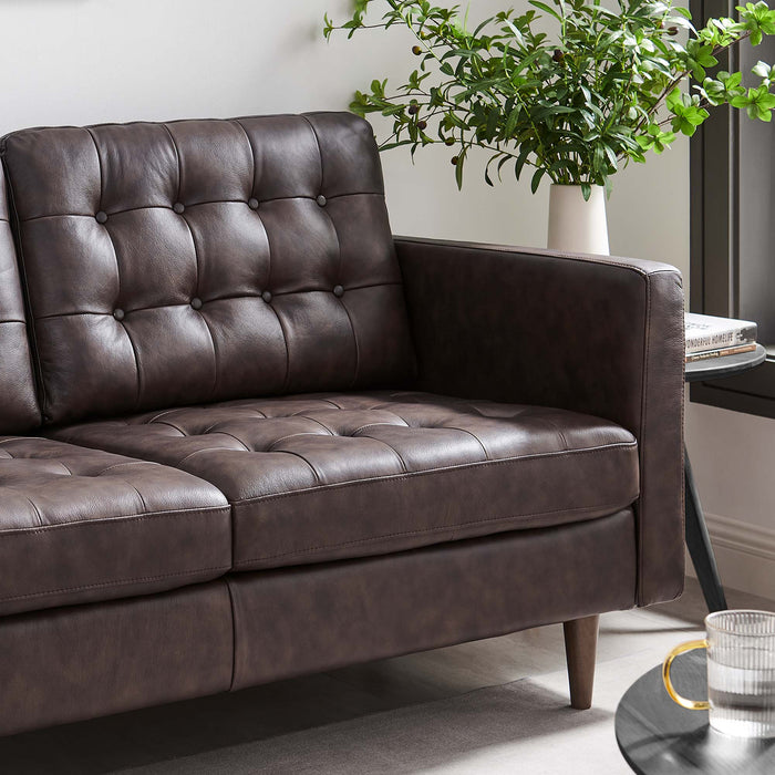 Modway  Exalt Tufted Leather Modern Loveseat