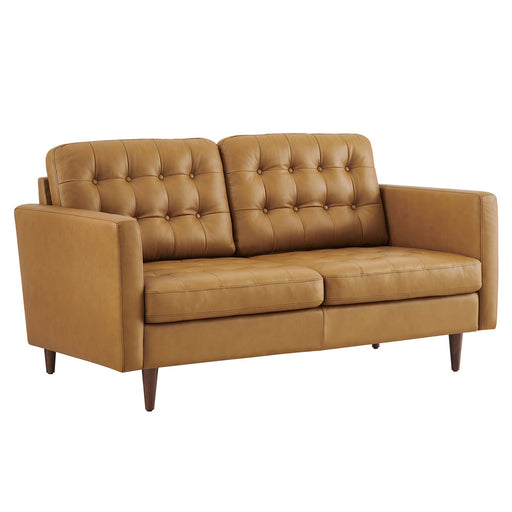 Modway  Exalt Tufted Leather Modern Loveseat