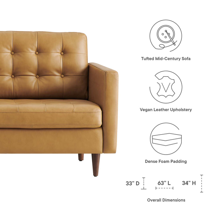 Modway  Exalt Tufted Leather Modern Loveseat