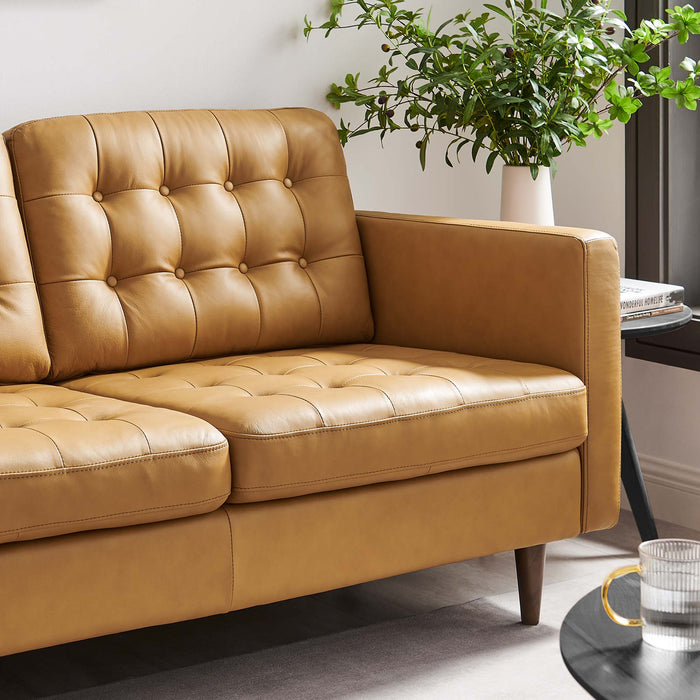 Modway  Exalt Tufted Leather Modern Loveseat