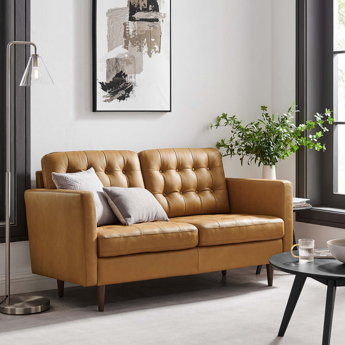 Modway  Exalt Tufted Leather Modern Loveseat