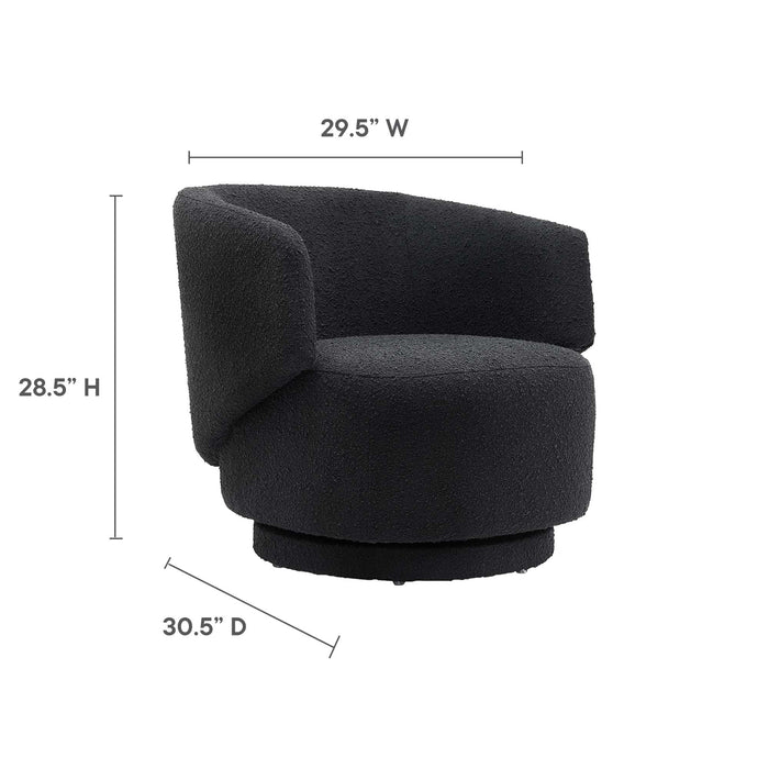 Modway Celestia Boucle Fabric Swivel Accent Chair