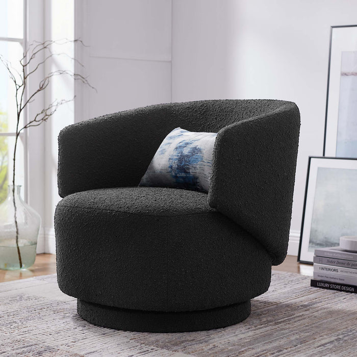 Modway Celestia Boucle Fabric Swivel Accent Chair