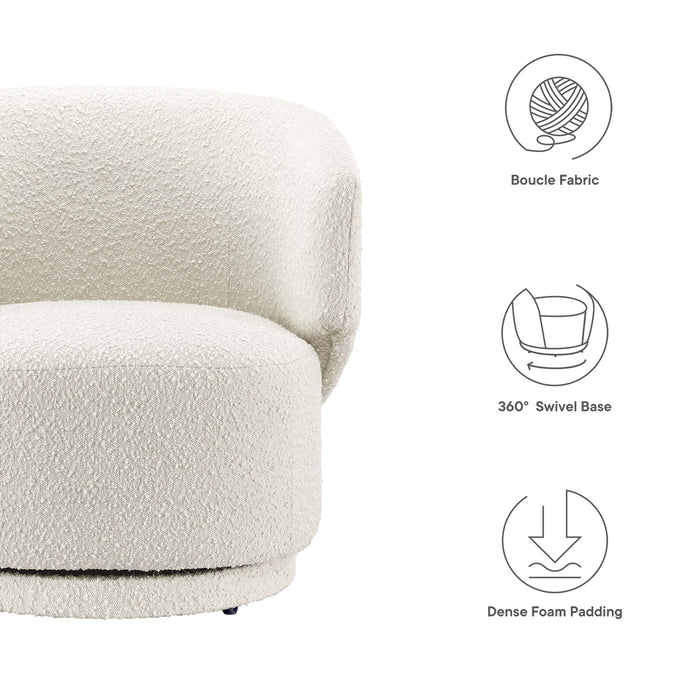 Modway Celestia Boucle Fabric Swivel Accent Chair