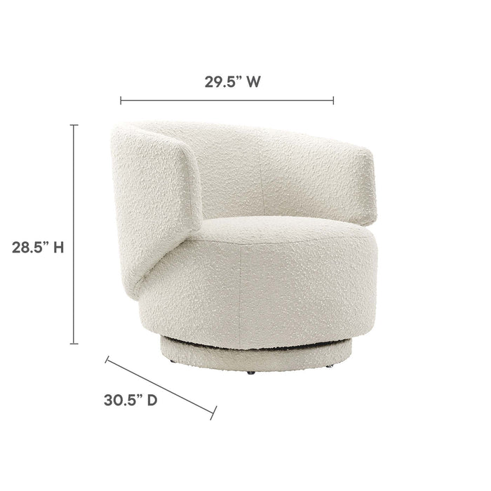 Modway Celestia Boucle Fabric Swivel Accent Chair