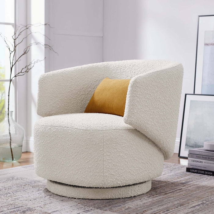 Modway Celestia Boucle Fabric Swivel Accent Chair