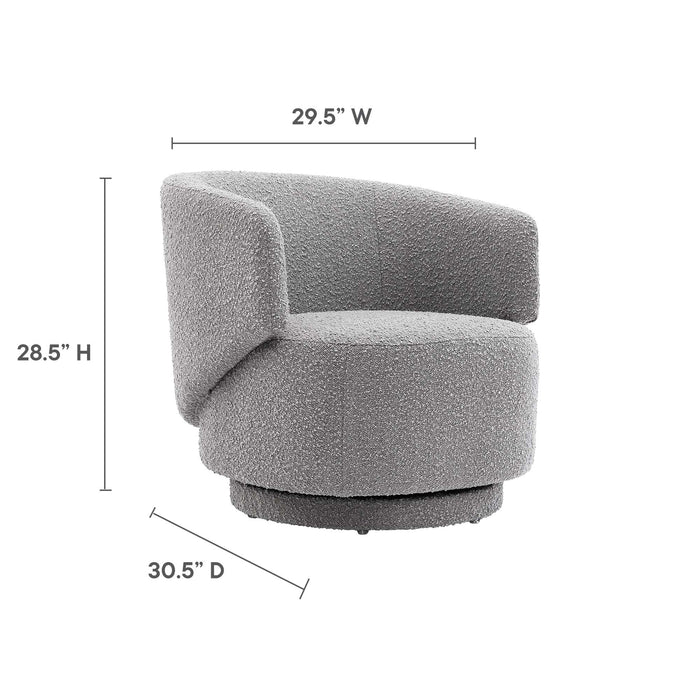 Modway Celestia Boucle Fabric Swivel Accent Chair