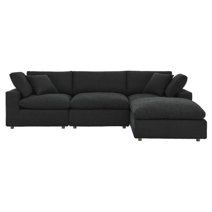 Modway Commix Boucle Fabric 4-Piece Sectional Sofa