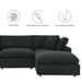 Modway Commix Boucle Fabric 4-Piece Sectional Sofa