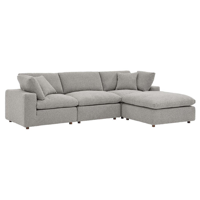 Modway Commix Boucle Fabric 4-Piece Sectional Sofa