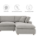 Modway Commix Boucle Fabric 4-Piece Sectional Sofa