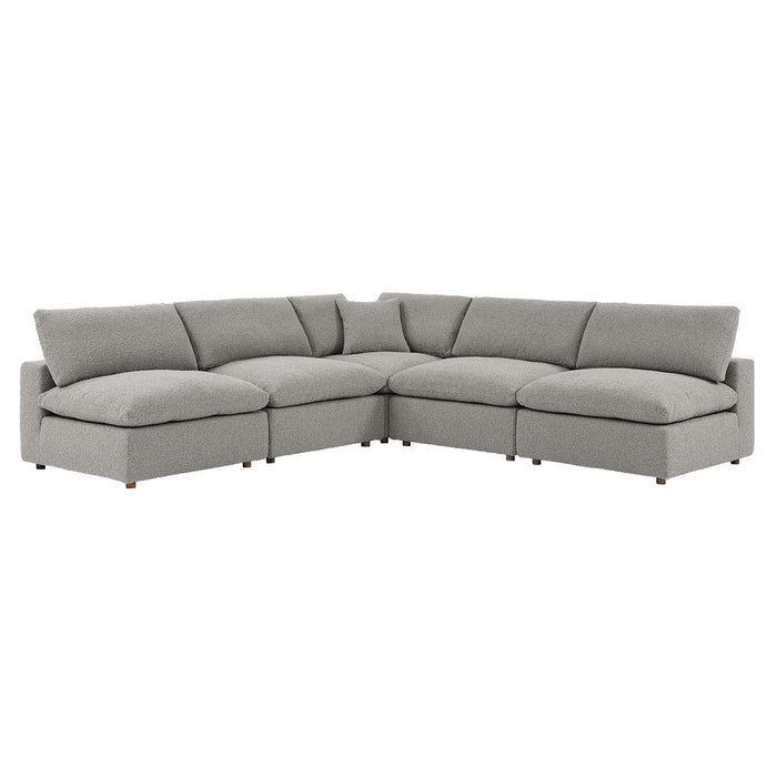 Modway Commix Boucle Fabric 5-Piece Sectional Sofa