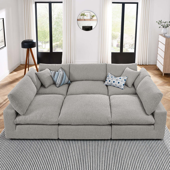 Modway Commix Boucle Fabric 6-Piece Sectional Sofa