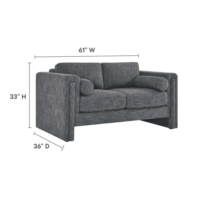 Modway Visible Fabric Upholstered Modern Loveseat Sofa