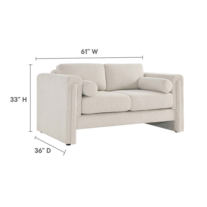 Modway Visible Fabric Upholstered Modern Loveseat Sofa