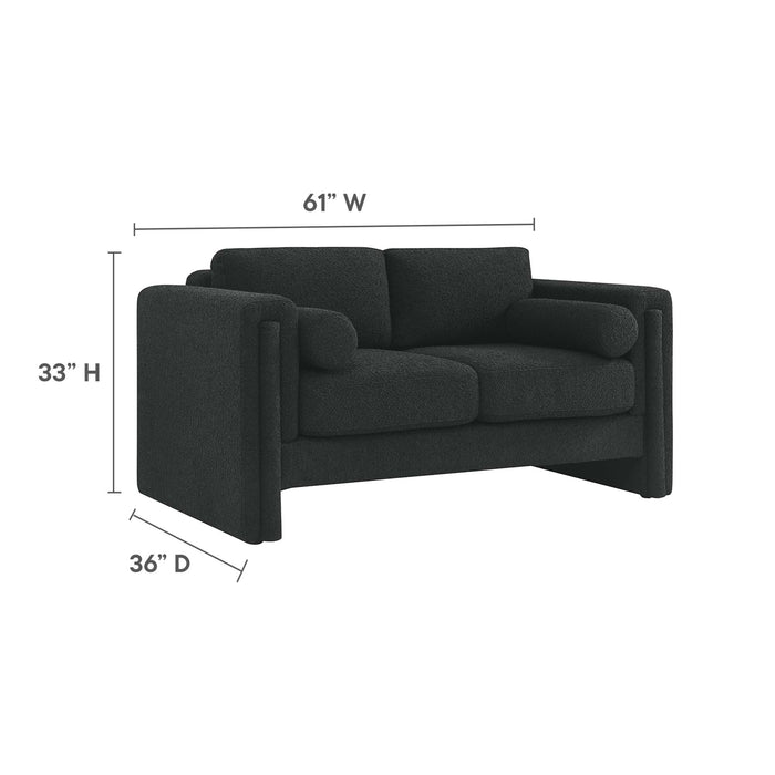 Modway Visible Boucle Fabric Modern Loveseat Sofa